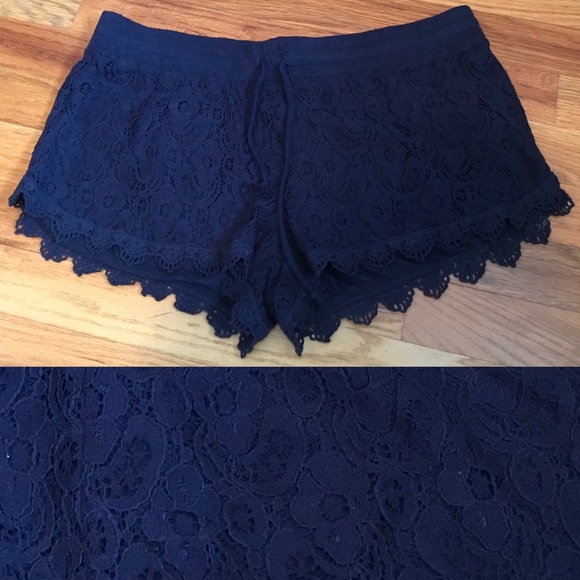 PJ Salvage Other - Navy Lace Shorts